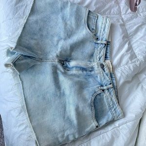 high rise denim shorts